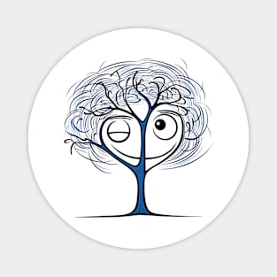 Laughing Blue Tree Magnet